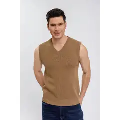 MPROPIA - Sweater Sin Mangas Hombre Cuello V, Excelente Calidad 131