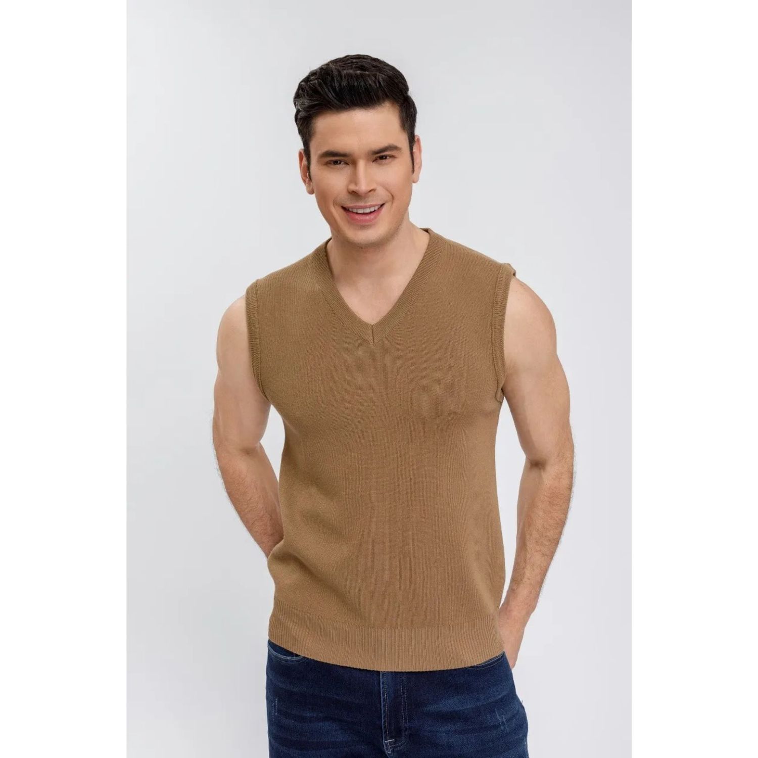 MPROPIA Sweater Sin Mangas Hombre Cuello V, Excelente Calidad 131