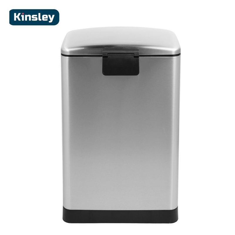 KINSLEY - Basurero Papelero Pedal Acero Inoxidable 40 Lts Kinsley