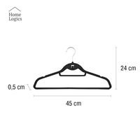 Colgadores Ropa Set 30 Terciopelo Antideslizante Color Negro