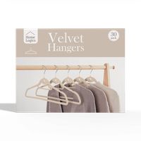 Colgadores Ropa Set 30 Terciopelo Antideslizante Color Beige