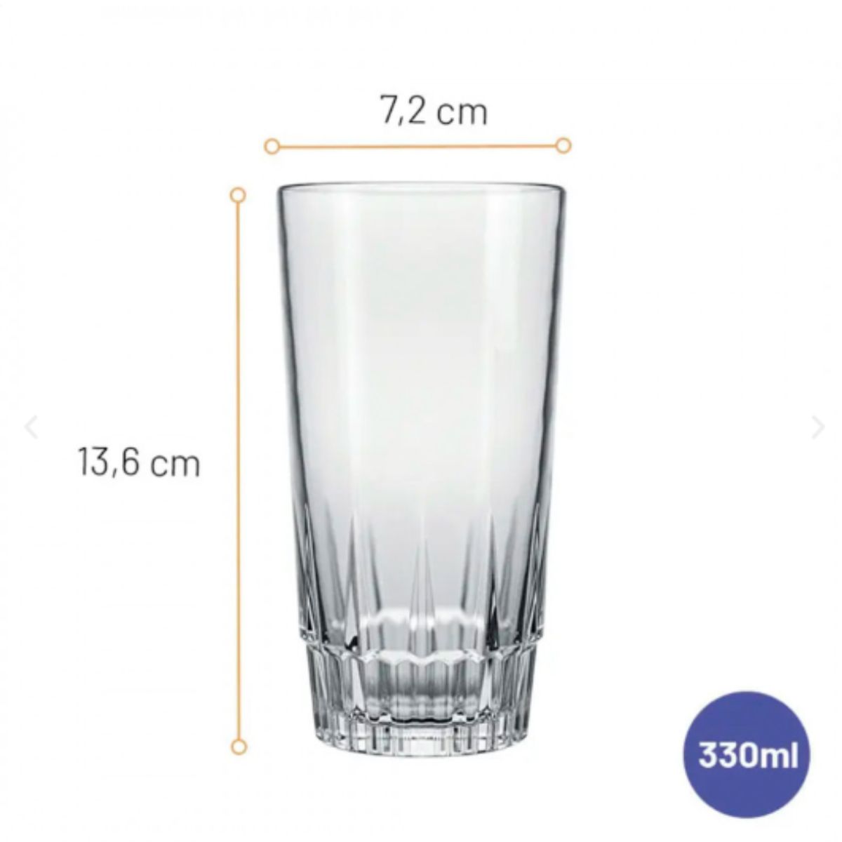 NADIR - Set 6 Vasos de Vidrio Vegas 330 ML