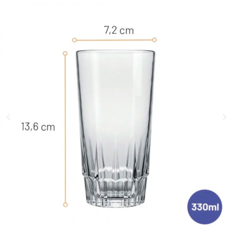 NADIR - Set 6 Vasos de Vidrio Vegas 330 ML