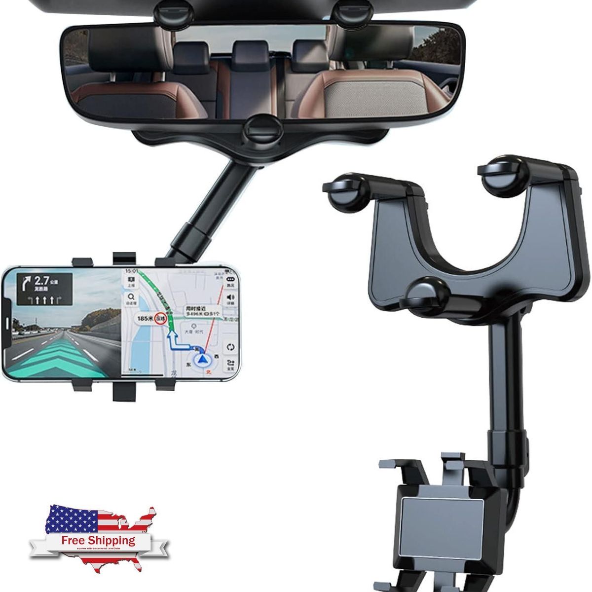 MOVI - Soporte de Celular para Espejo Retrovisor-Conducción Segura y Cómoda
