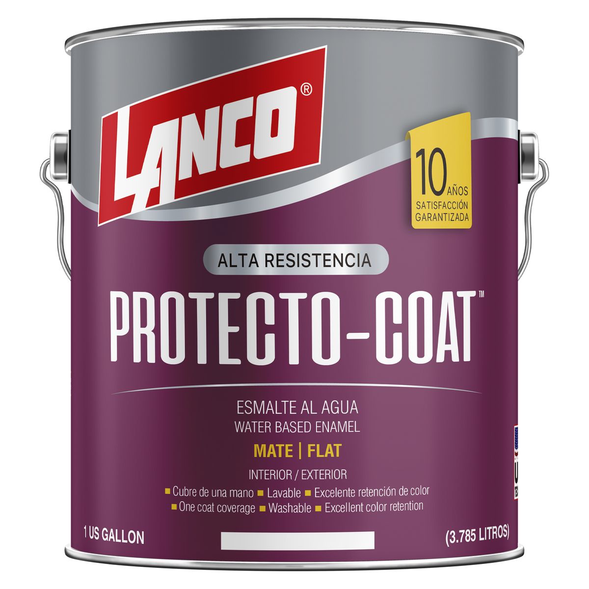 LANCO - Lanco Esmalte al Agua Protecto Coat Mate Blanco 1GL