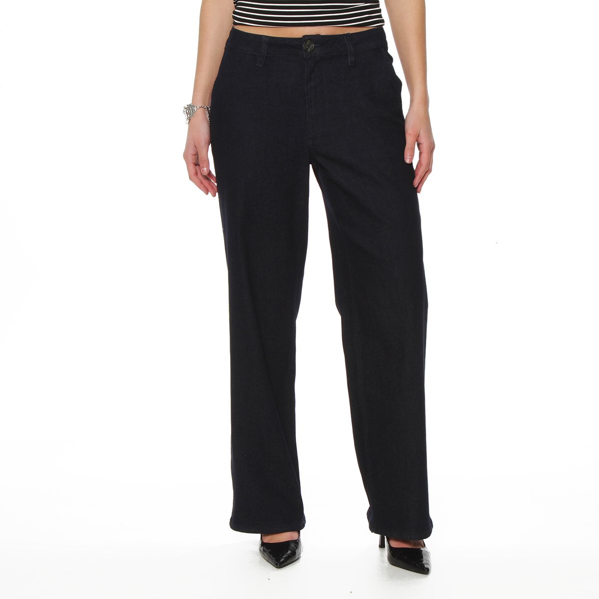 WADOS - JEANS RECTO TIRO ALTO PRETINA BASICA BOLSILLO ARGENTINO