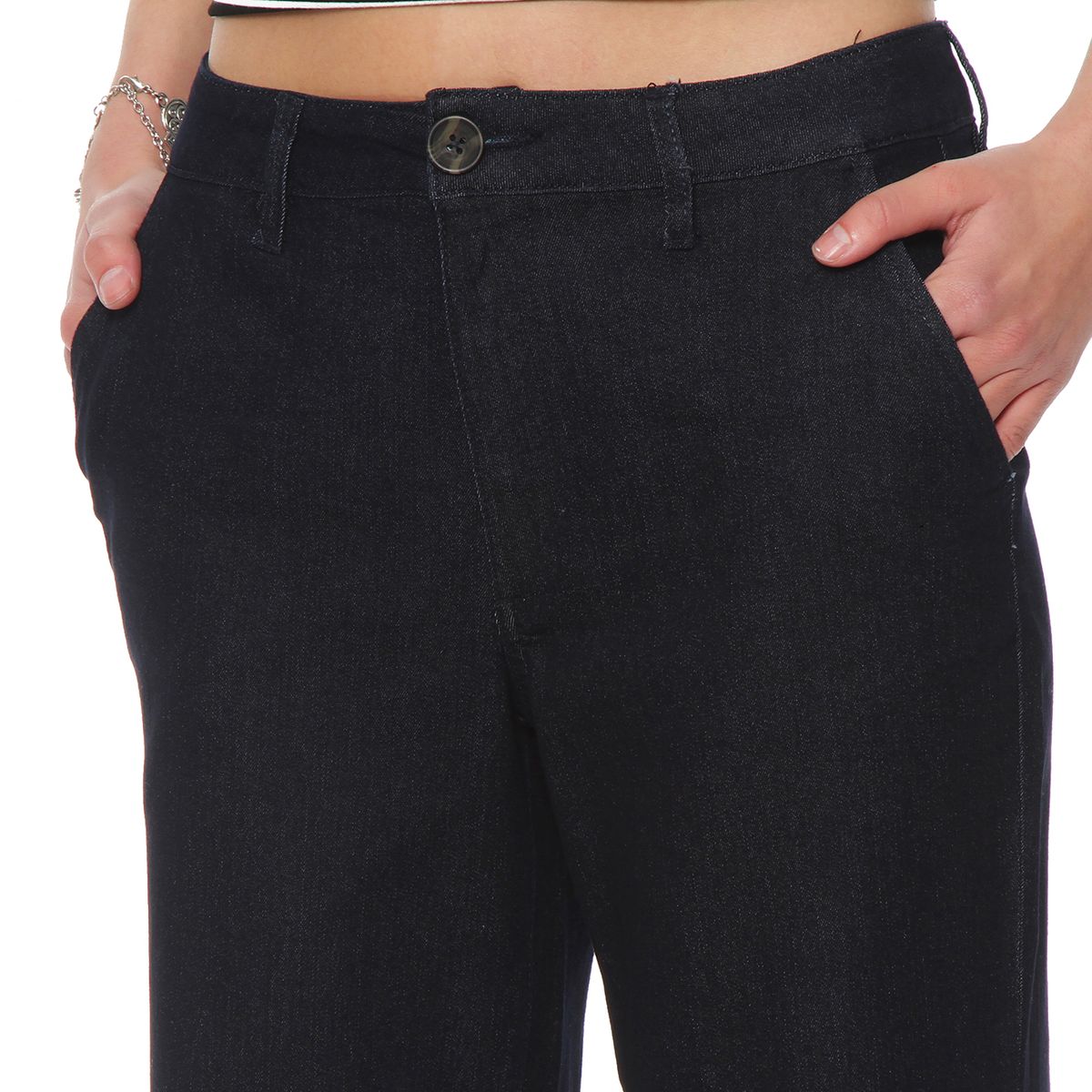 WADOS - JEANS RECTO TIRO ALTO PRETINA BASICA BOLSILLO ARGENTINO