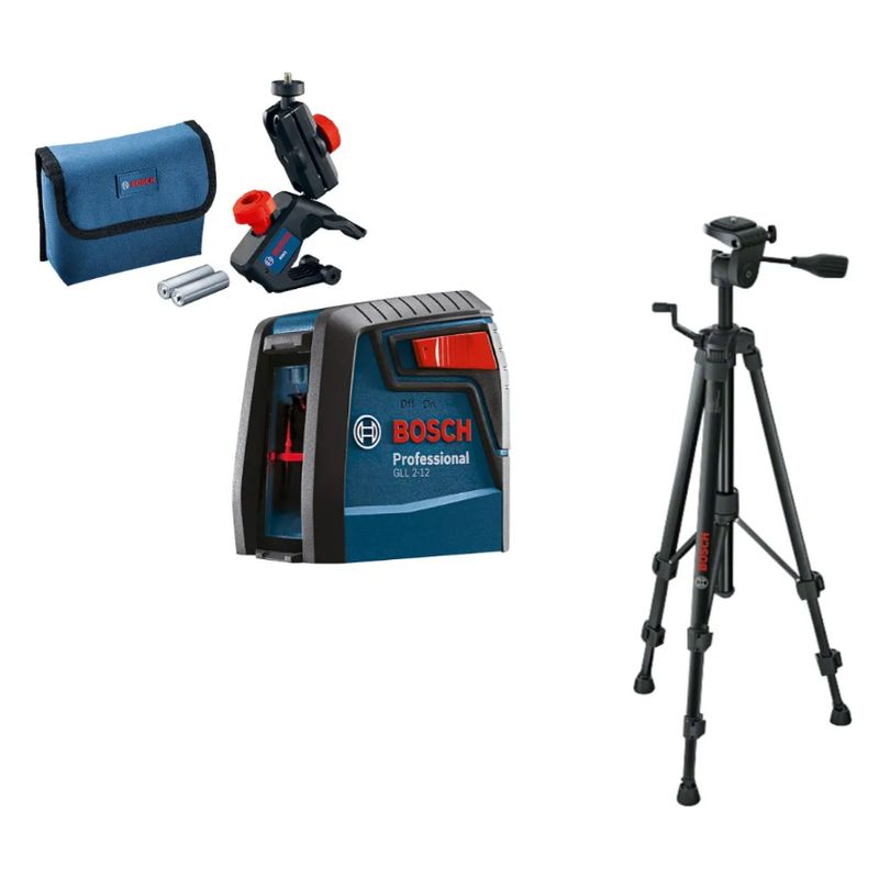 BOSCH - Nivel Láser Bosch Gll 2-12 Alcance 12m Con Soporte Y Trípode