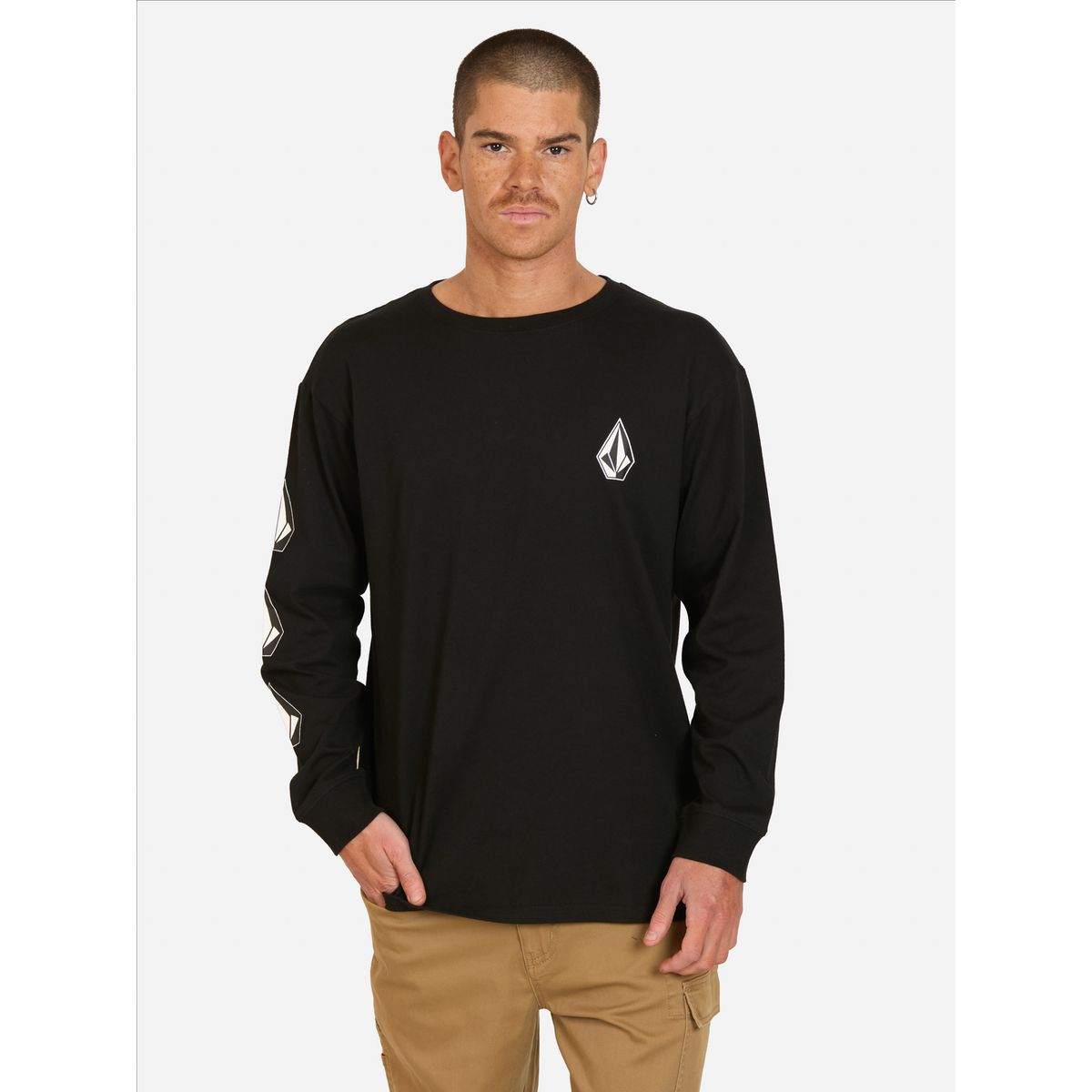 VOLCOM - Polera ML Grind Stone Negro Hombre Volcom - Negro