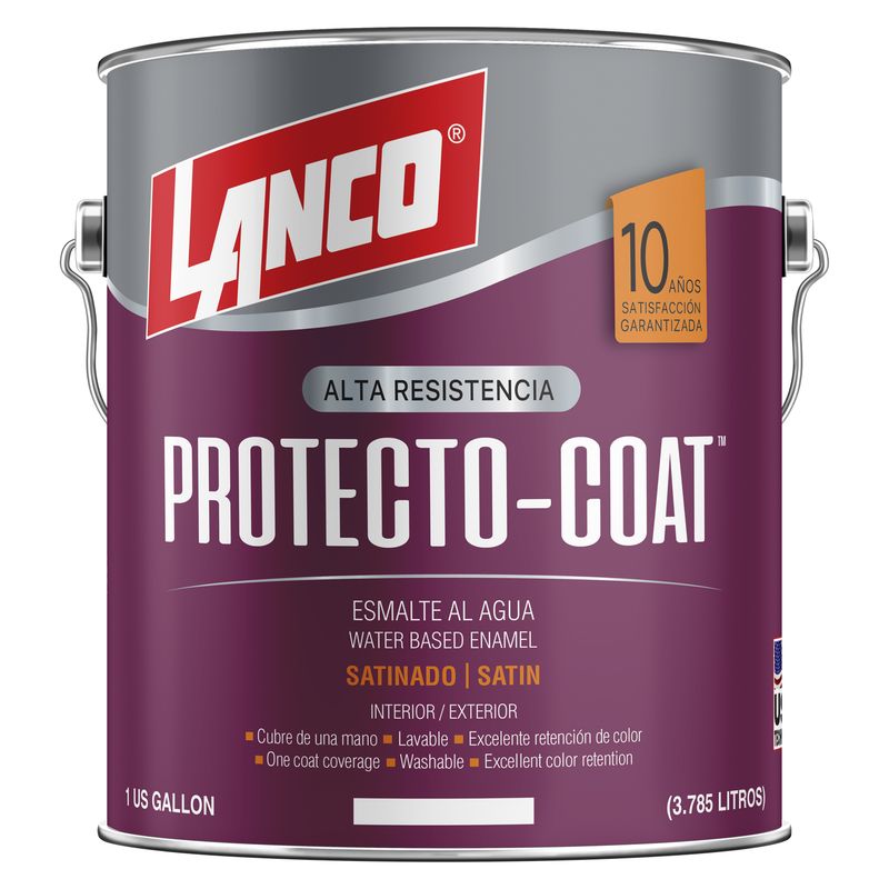 LANCO - Lanco Esmalte al Agua Protecto Coat Satin Blanco 1GL