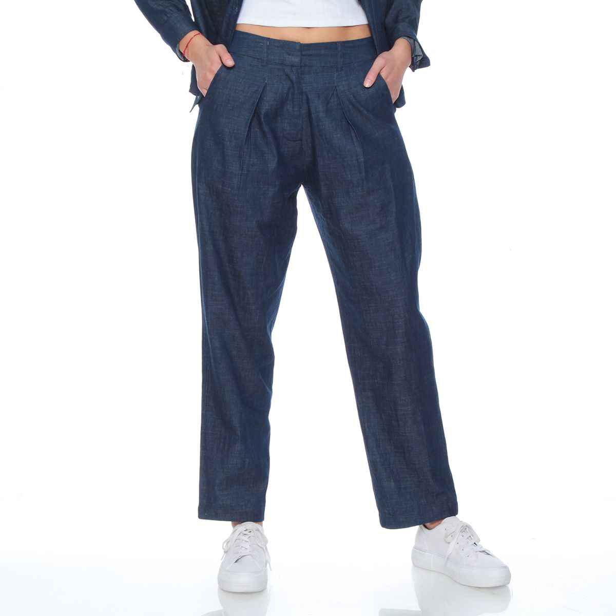 WADOS - PANTALON RECTO TIRO ALTO PRETINA ELASTICA