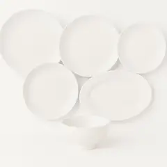 HALLEN - Set 18 Piezas Vajillas Coupe Porcelano Blanco Crema Gouermet
