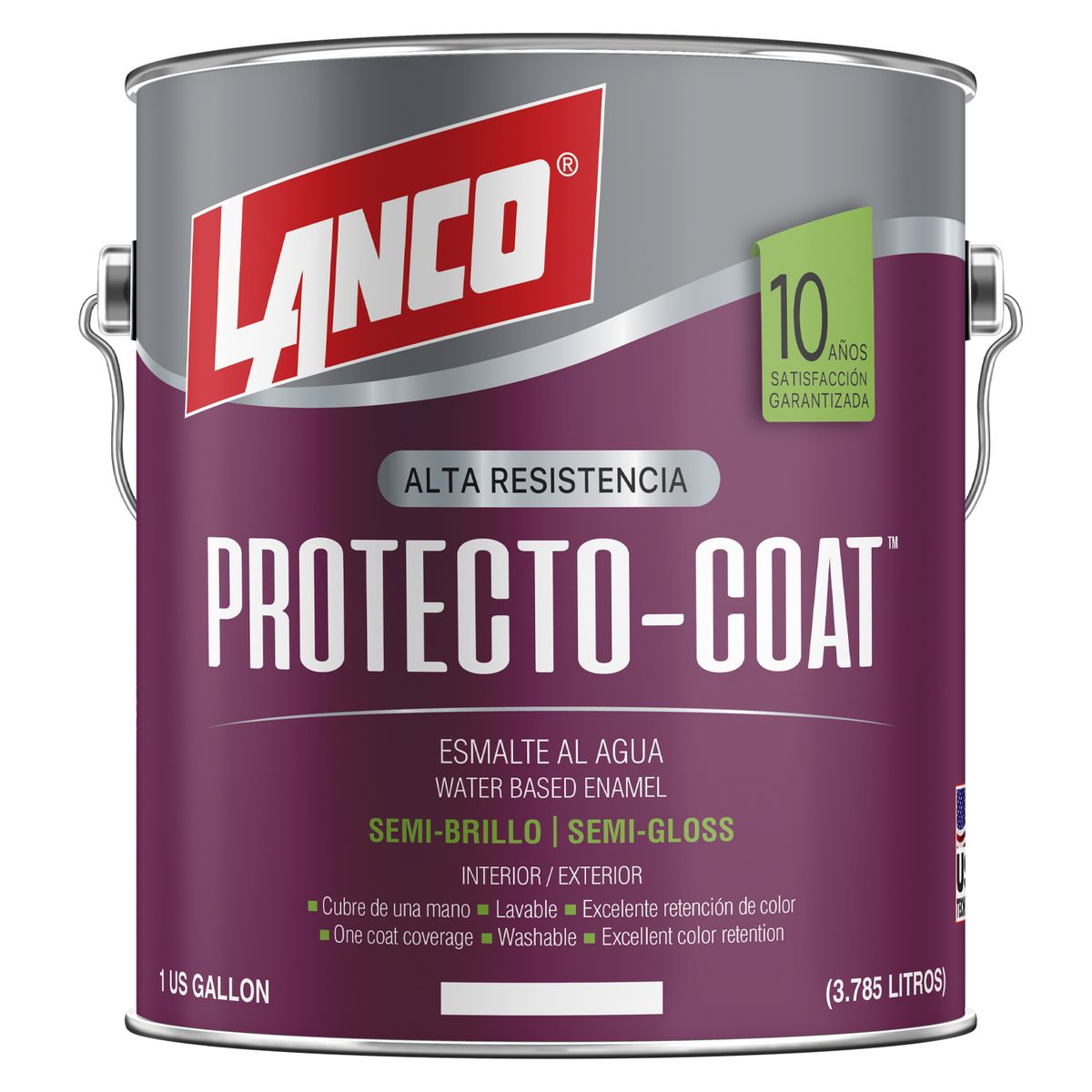 LANCO - Lanco Esmalte al Agua Protecto Coat Semi-Brillo Blanco 1GL
