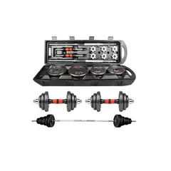 GENERICO - Set De Pesas Kit De Pesas Mancuernas 50 Kg + Barra + Maleta