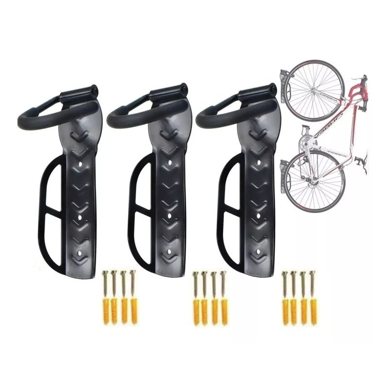 GENERICO - Pack X3 Soporte De Pared Parar Bicicleta Gancho Pared