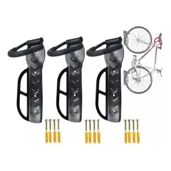 GENERICO - Pack X3 Soporte De Pared Parar Bicicleta Gancho Pared