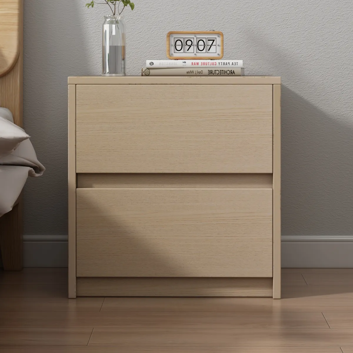 GENERICO - Velador Con 2 Cajones Con Riel 50x40x40