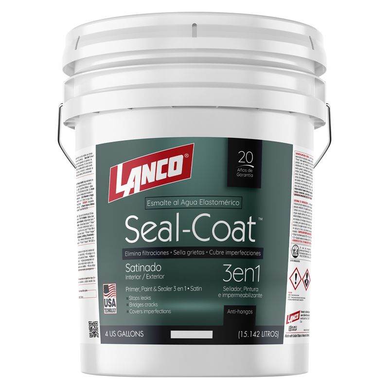 LANCO - Lanco Esmalte al Agua Seal Coat Satin Blanco 4GL