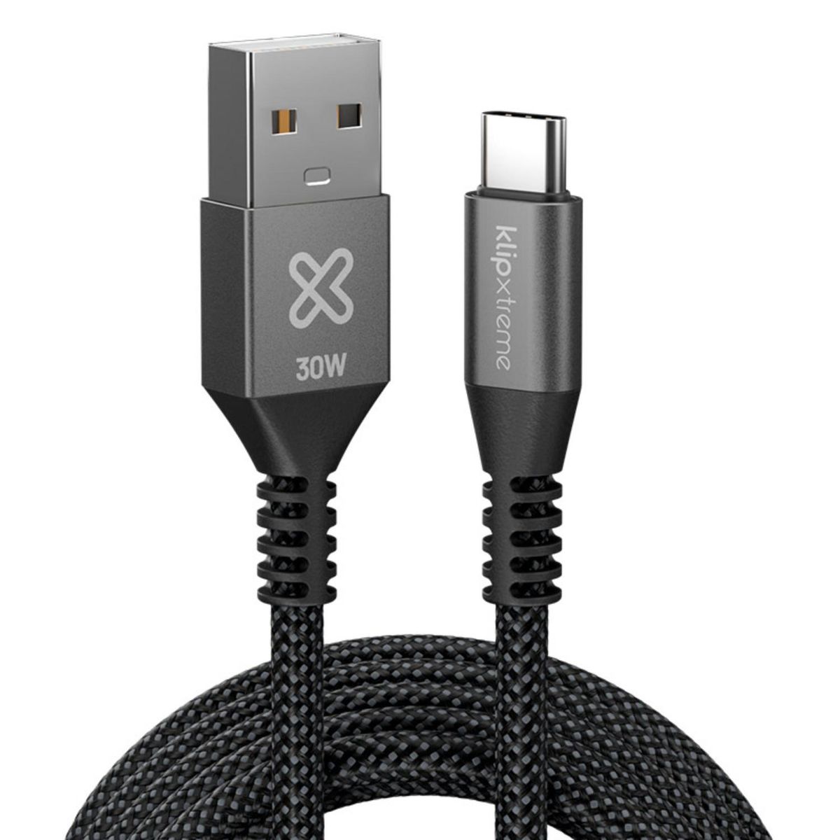 KLIP XTREME - Klip Xtreme Cable Trenzado USB-A USB-C PowerGo 050 30W 3m