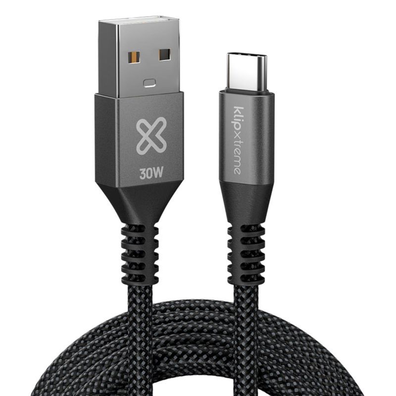 KLIP XTREME - Klip Xtreme Cable Trenzado USB-A USB-C PowerGo 050 30W 3m