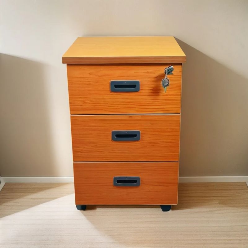 GENERICO - Cajonera Móvil Oficina 3 Cajones Llave Cervia 40x40x63cm Peral