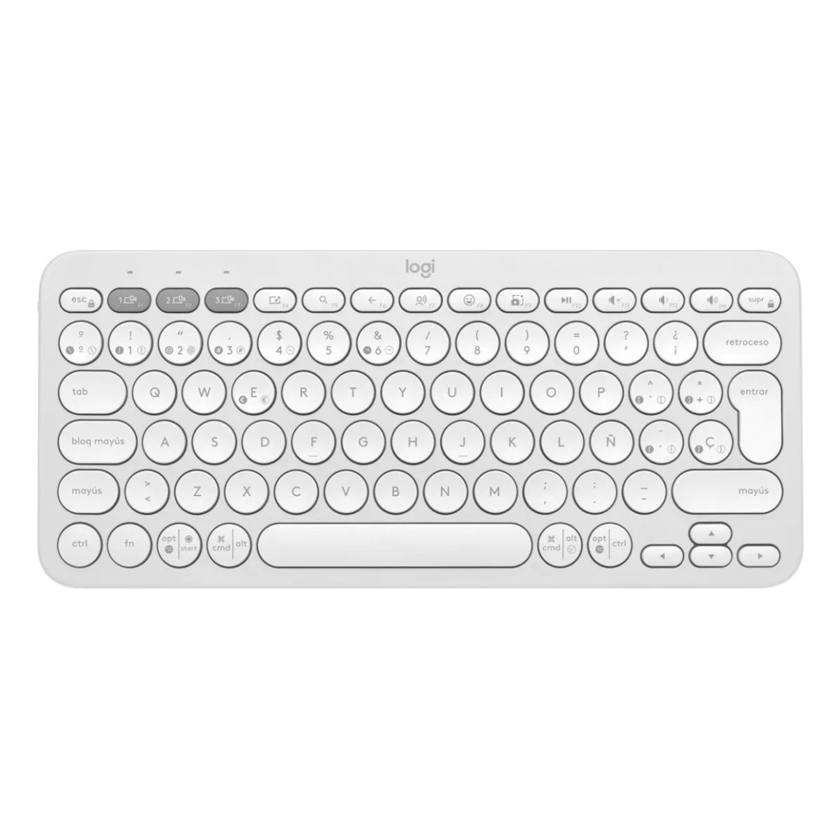 GENERICO - Teclado Logitech Pebble 2 K380s Blanco Español Idioma Español - Blanco
