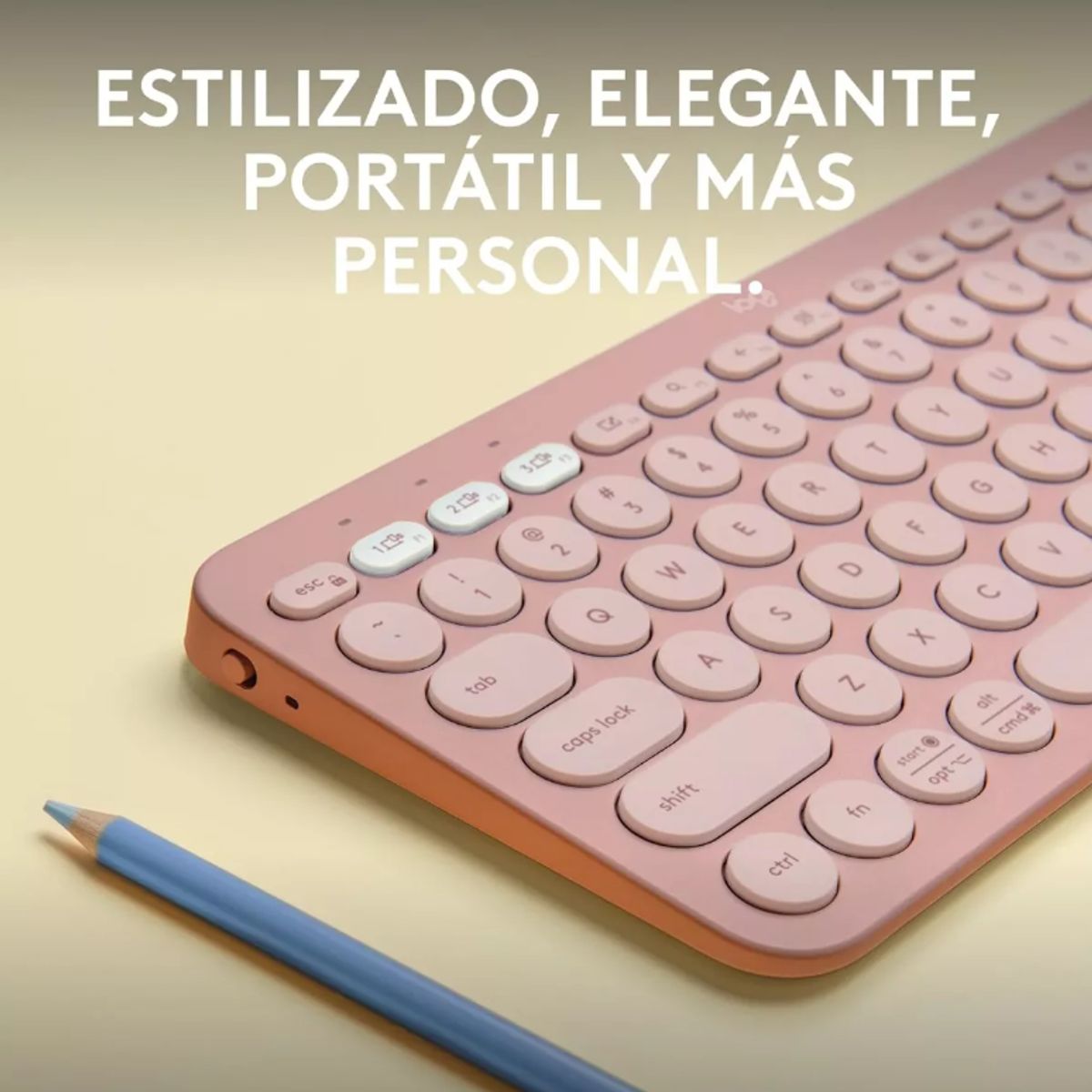 GENERICO - Teclado Logitech Pebble 2 K380s Blanco Español Idioma Español - Rosa