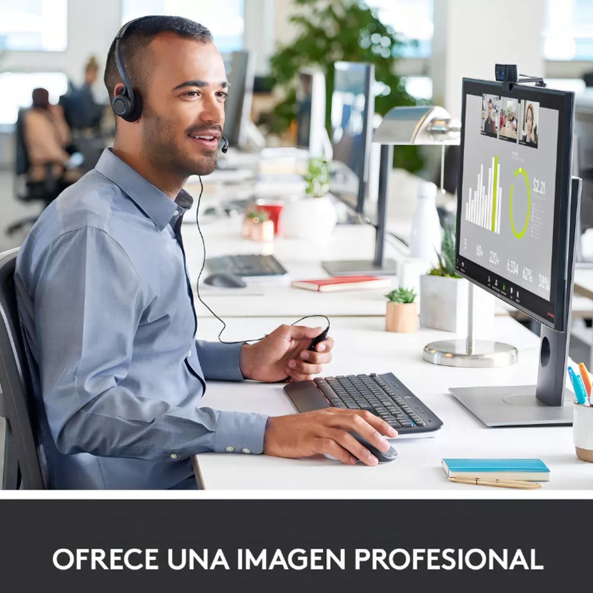 LOGITECH - Camara Webcam Logitech C920s Pro Full Hd 1080p Con Obturador Color Negro