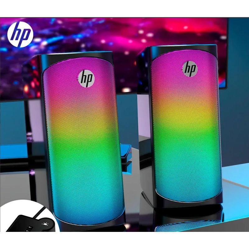 GENERICO - Parlante HP Parlantes Gamer HP DHE-6004 RGB negro