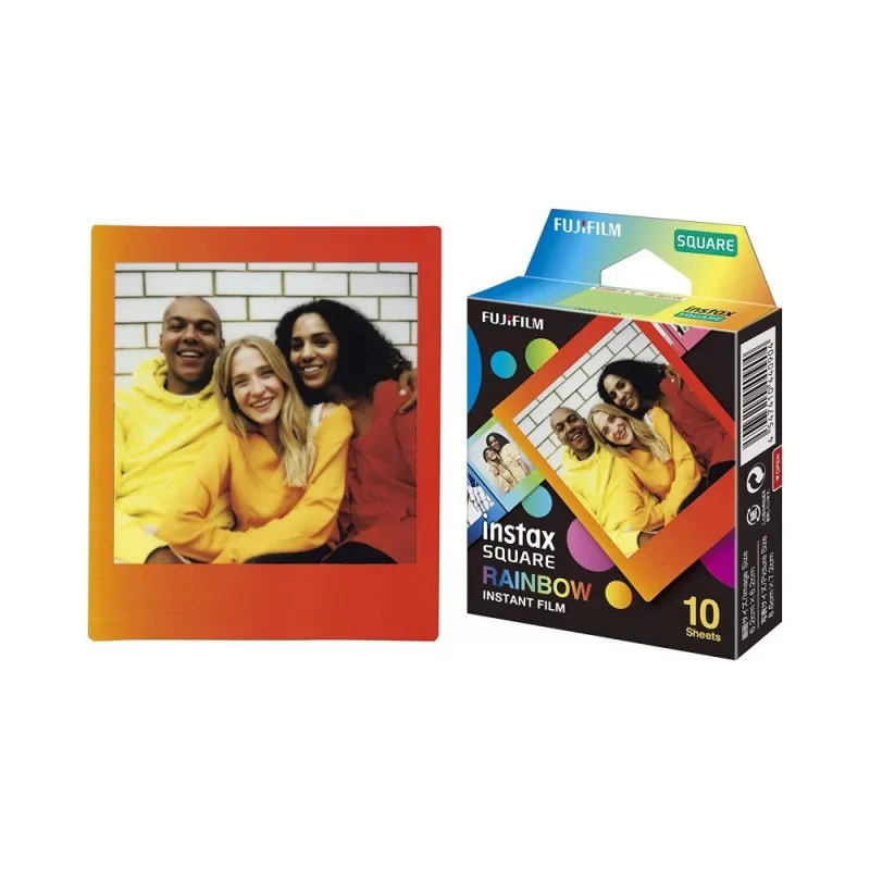 INSTANT - Película instantánea Fujifilm Instax Square Rainbow 10 Films