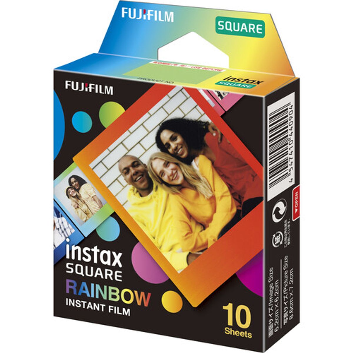 FUJIFILM - Película instantánea Fujifilm Instax Square Rainbow 10 Films
