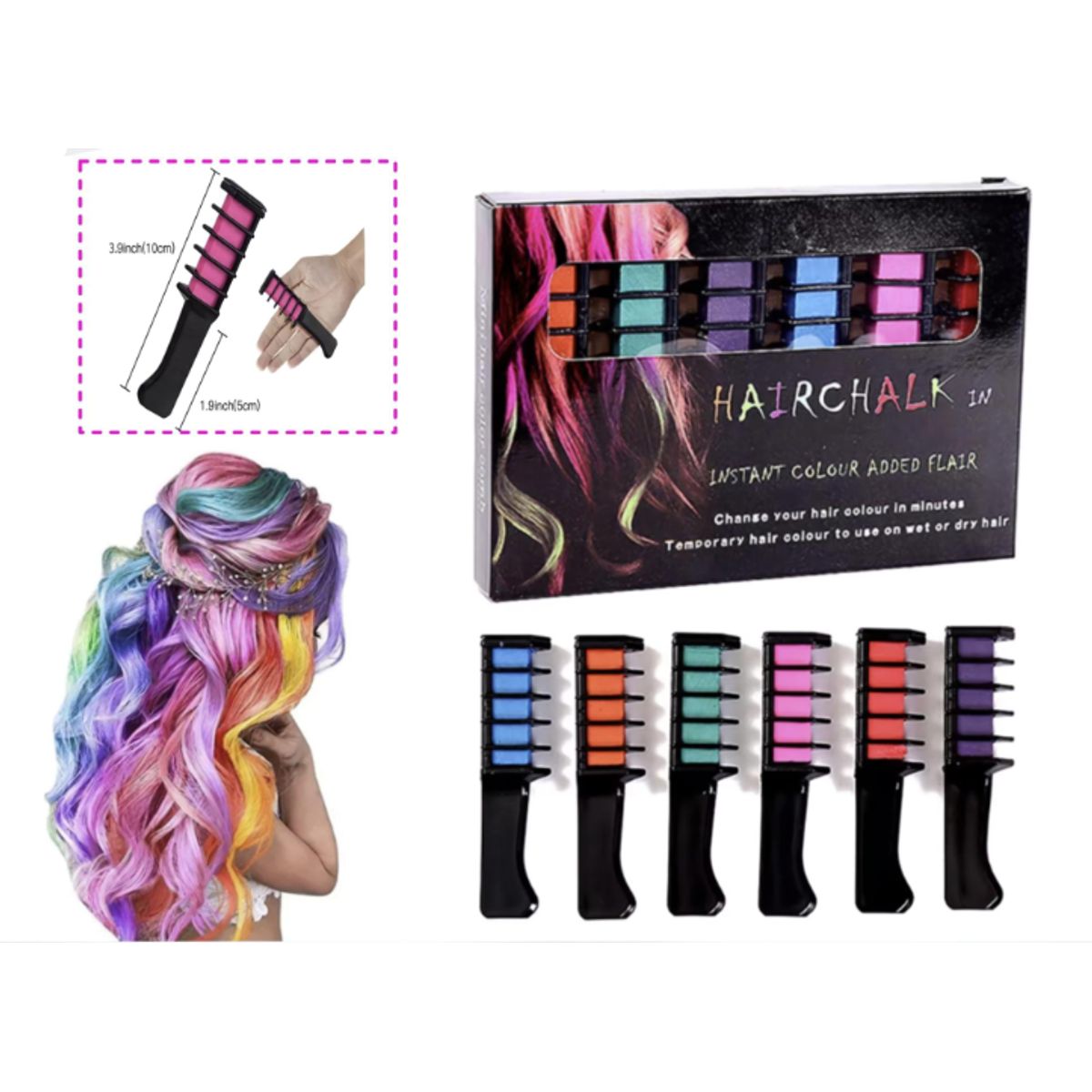 GENERICO - X6 Peines De Tinta Temporal Para El cabello