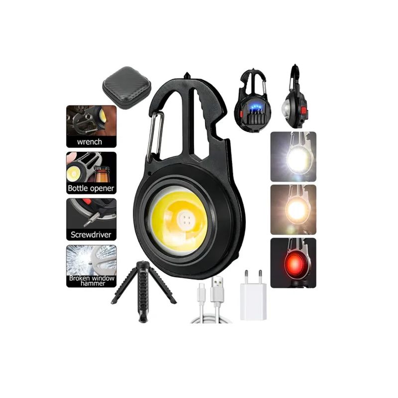 GENERICO - Linterna Mini Llavero Recargable Portátil Cob Luz Led W5137