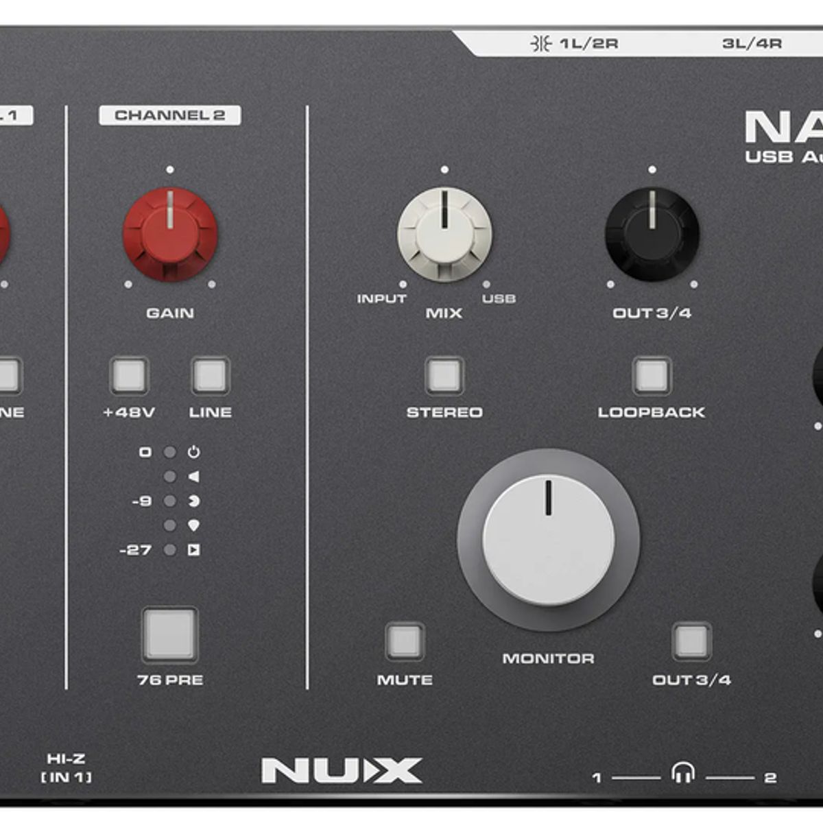 NUX - Consola Podcast Multipista Portátil 2 canales NAI-24 Nux