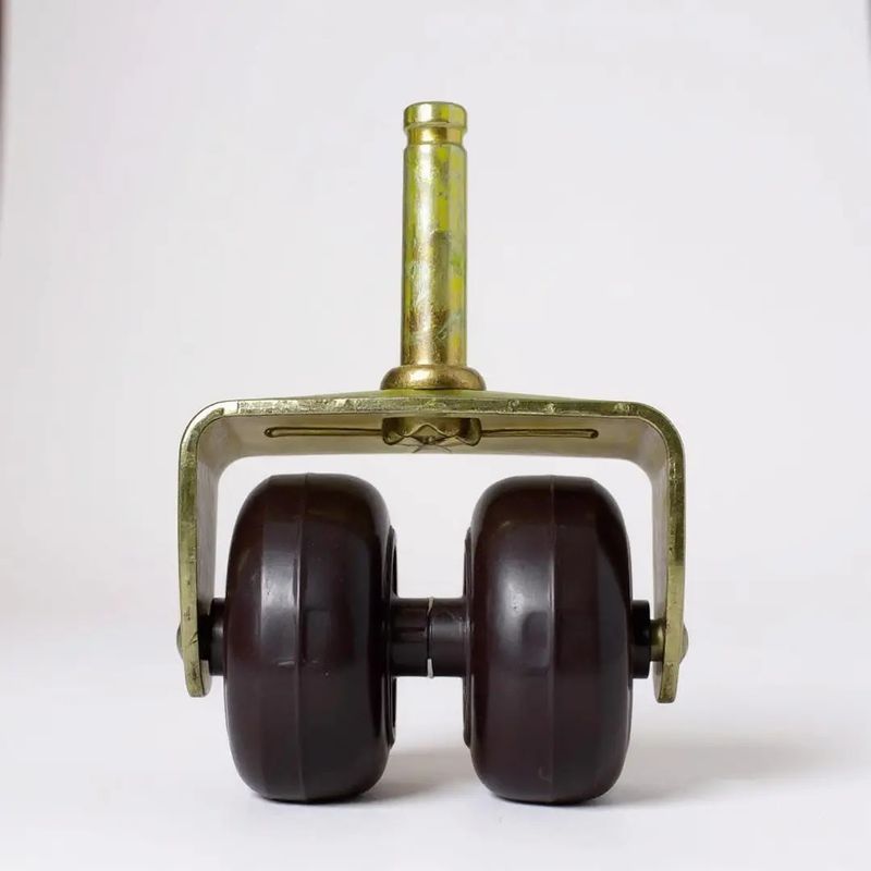 BLOCCARE - Rueda Doble Para Camas Cic Flex - Sin Frenos Cafe