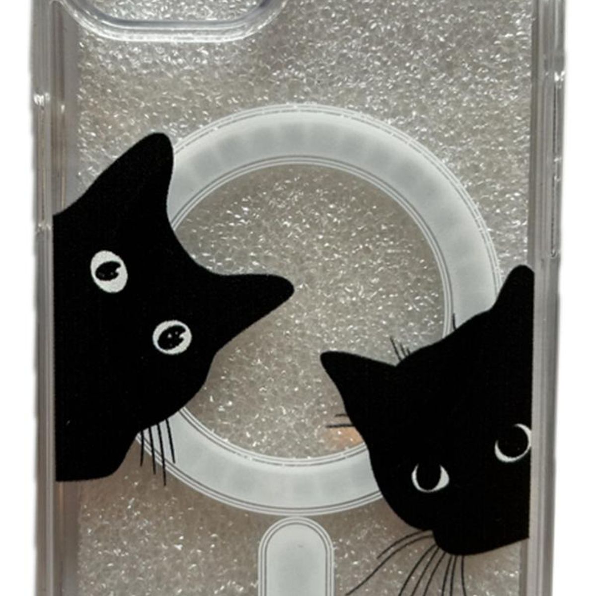 GENERICO - Carcasa Para iPhone Gatitos Gato Asomado Modelos Diseño Transparente iPhone 13. - 14 - 15