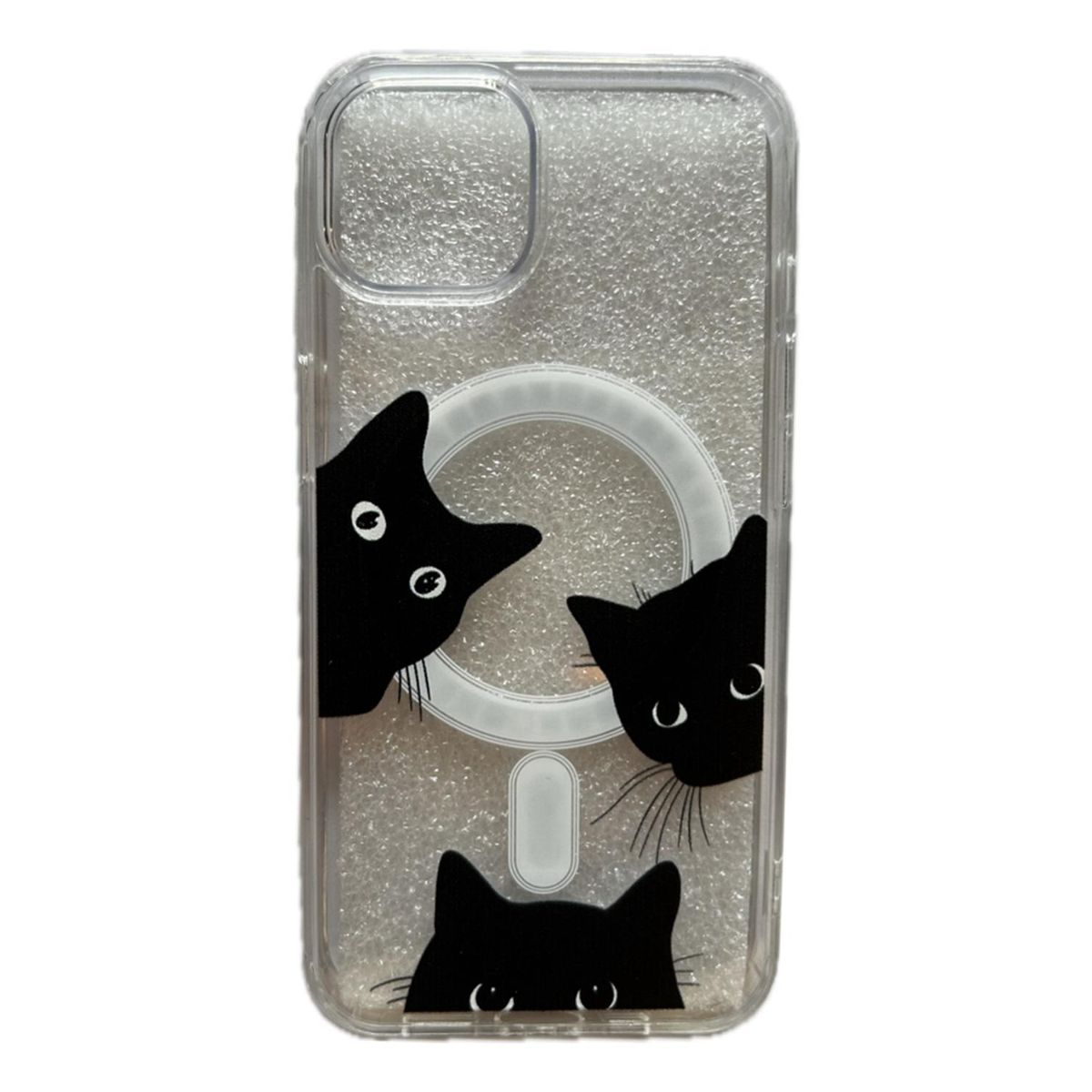 GENERICO - Carcasa Para iPhone Gatitos Gato Asomado Modelos Diseño Transparente iPhone 13. - 14 - 15