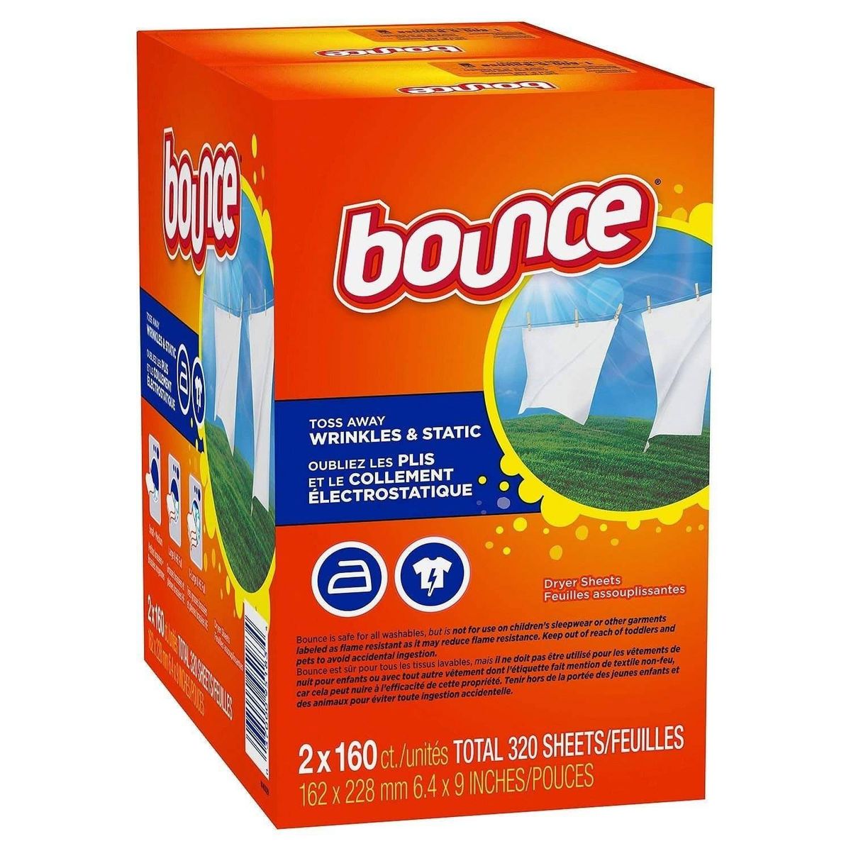 BOUNCE - Hojas Suavizantes Para Secadora Bounce 320 Un