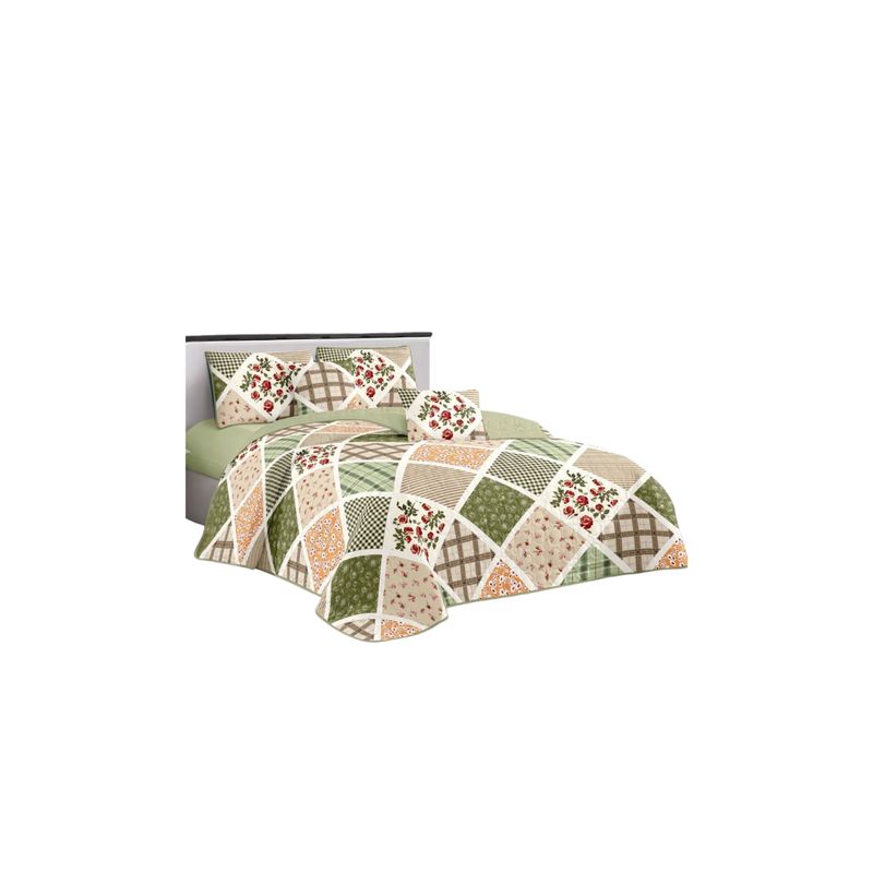 GENERICO - Cubrecama Quilt De Verano 1.5 Plaza y Media Diseños Floral
