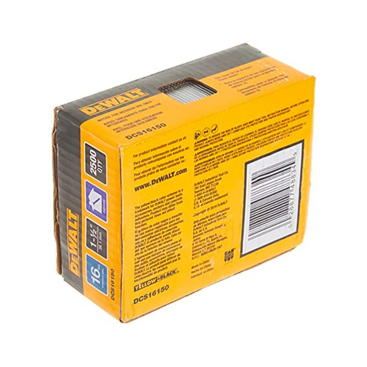 Caja 2500 Clavos Rectos 16ga 1-1/2 Dewalt DCS16150, marca DEWALT - Foto 2