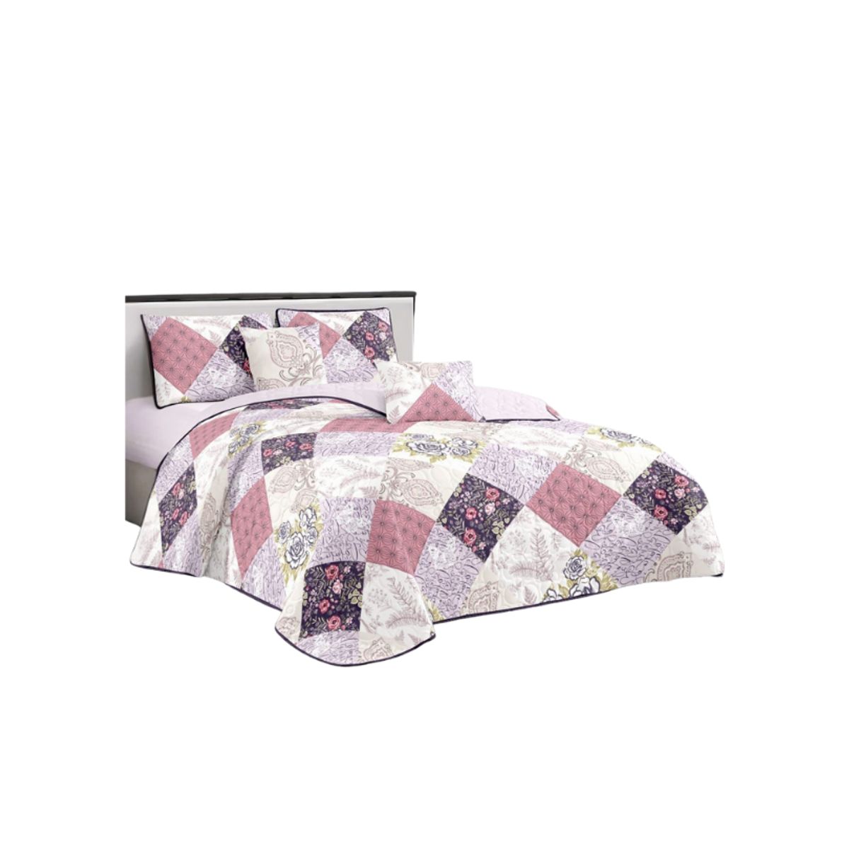 GENERICO - Cubrecama Quilt De Verano 1.5 Plaza y Media Diseños Floral
