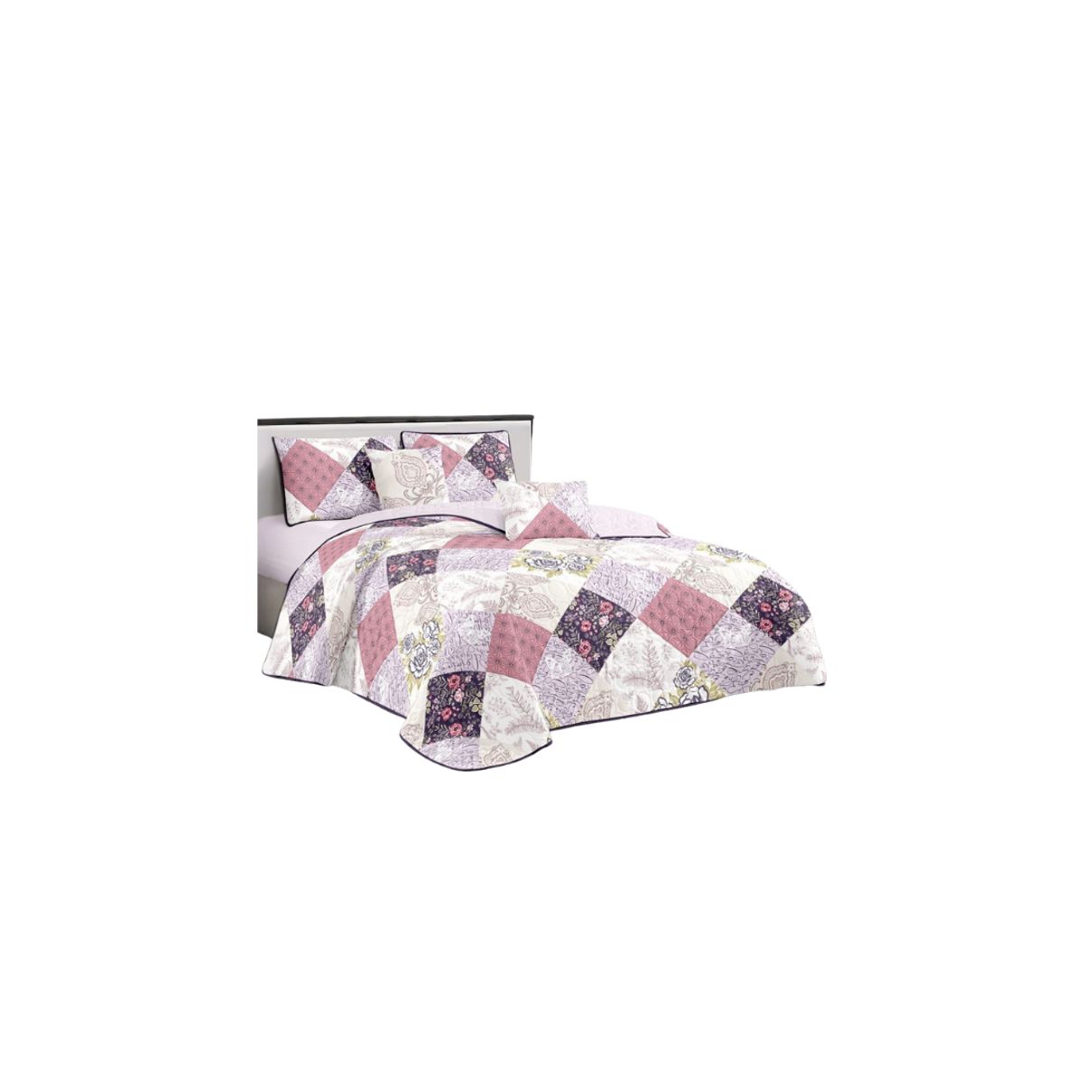 GENERICO - Cubrecama Quilt De Verano 1.5 Plaza y Media Diseños Floral
