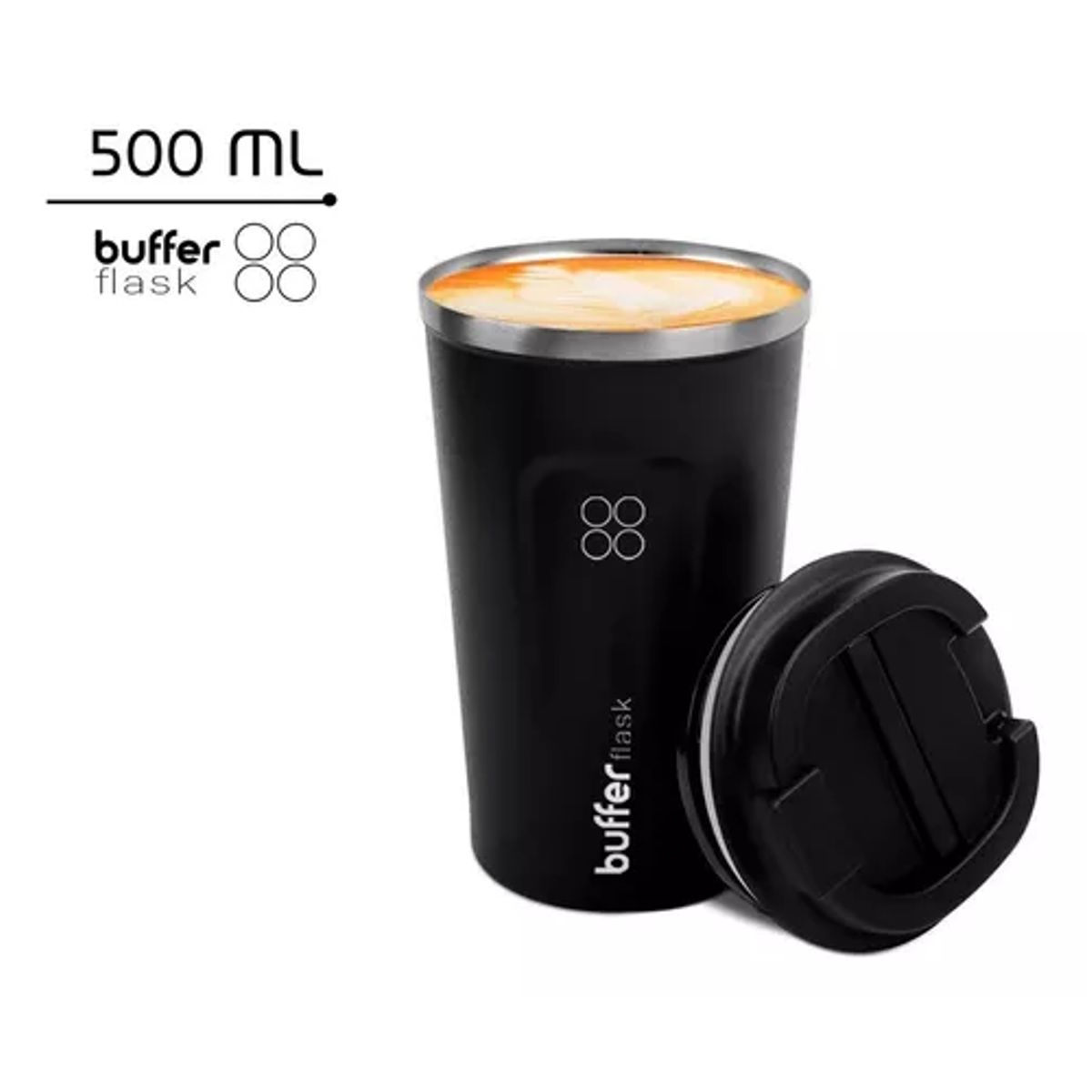 GENERICO - Termo para café vaso térmico mug 500 ml 17 oz color negro vendible