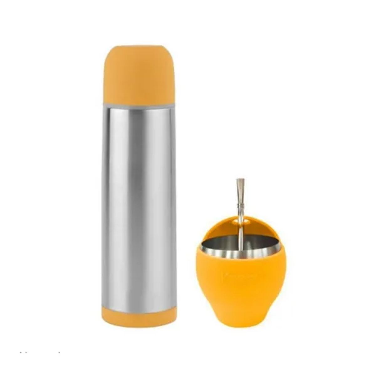 GENERICO - Set de mate y termo bala Keep color naranja