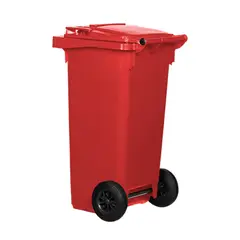 GENERICO - Contenedor de basura plástico 120 litros origen Alemán Color Rojo