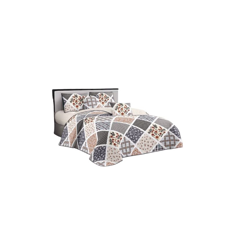 GENERICO - Cubrecama Quilt De Verano 1.5 Plaza y Media Diseños Floral