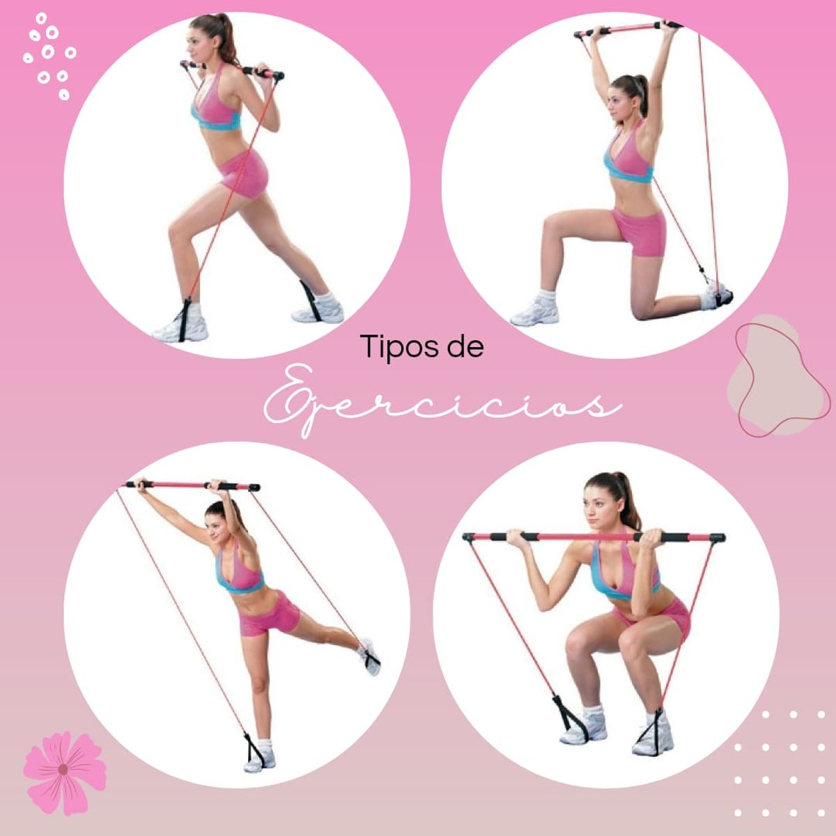 GENERICO - Barra De Pilates Con Banda de Resistencia Yoga Ejercicios