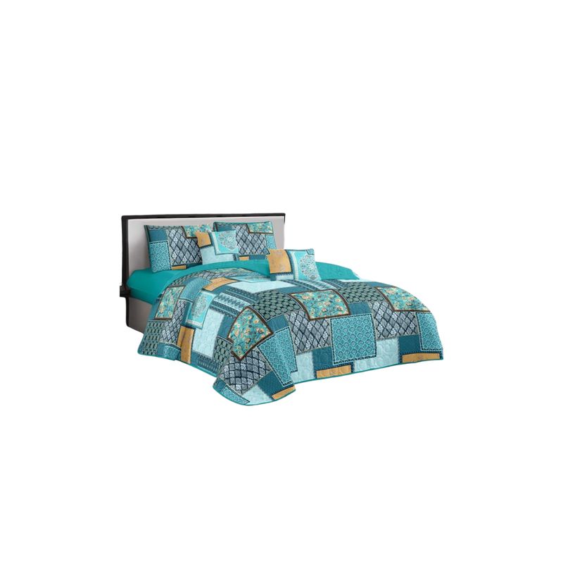 GENERICO - Cubrecama Quilt De Verano 1.5 Plaza y Media Diseños Floral
