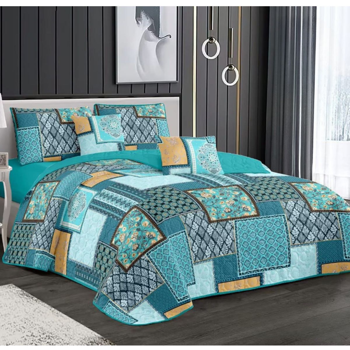 GENERICO - Cubrecama Quilt De Verano 1.5 Plaza y Media Diseños Floral