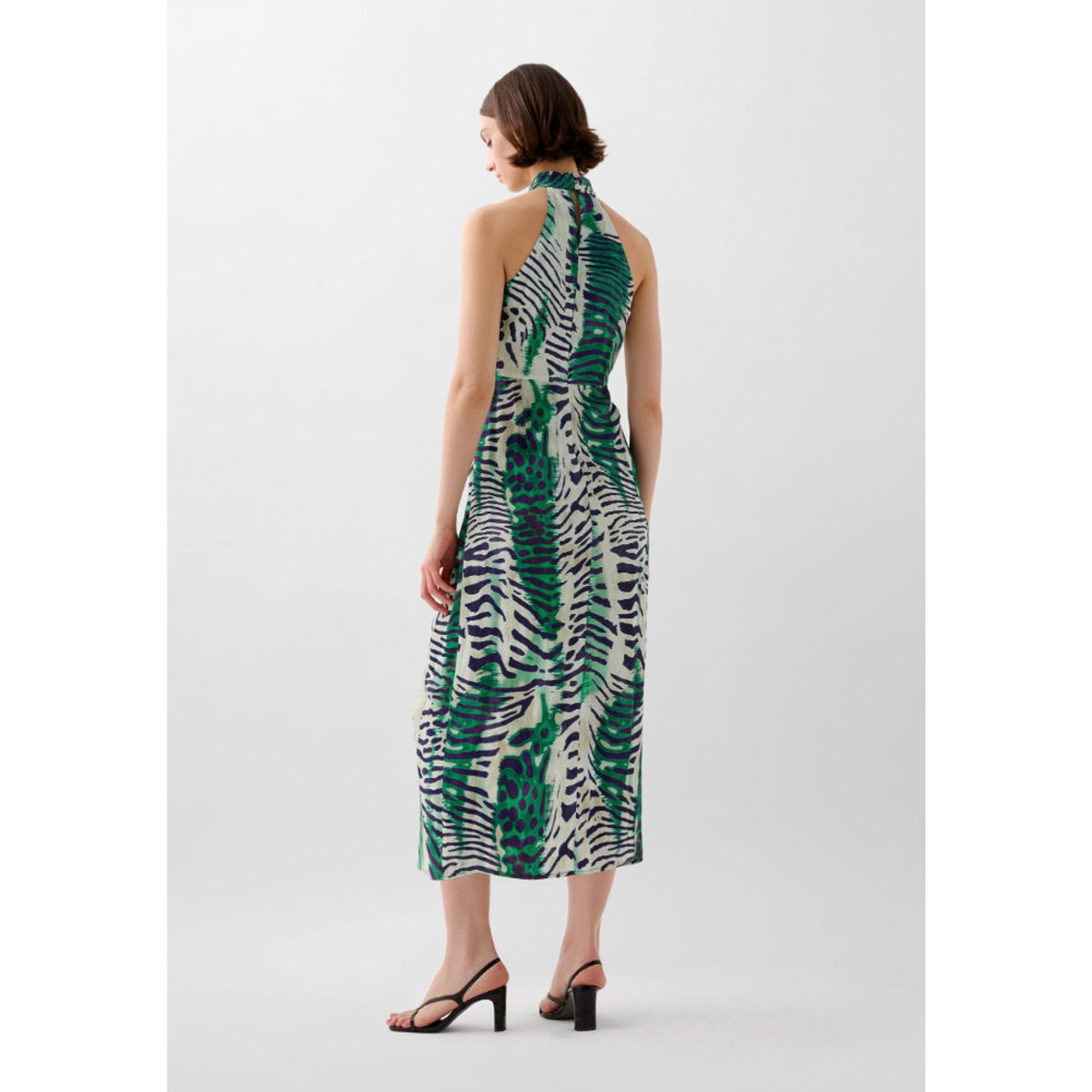 SCALPERS - VESTIDO MIDI HALTER DRAPEADO